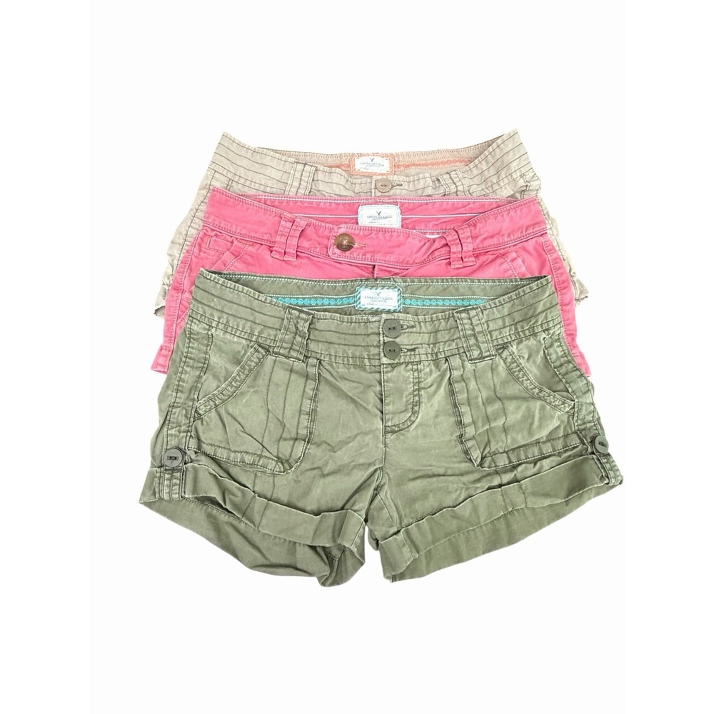 American Eagle Y2K Micro Mini Shorts Sz 4 Low Rise Bundle Lot Distressed #III3-1